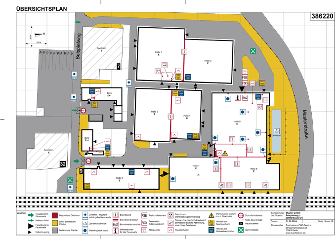 Feuerwehrplan nach Din 14095 Tuscheteam CAD-Service